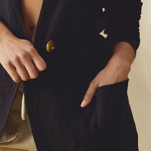 Free People Canyon Blazer Cardigan in Black - Picture 9 of 10